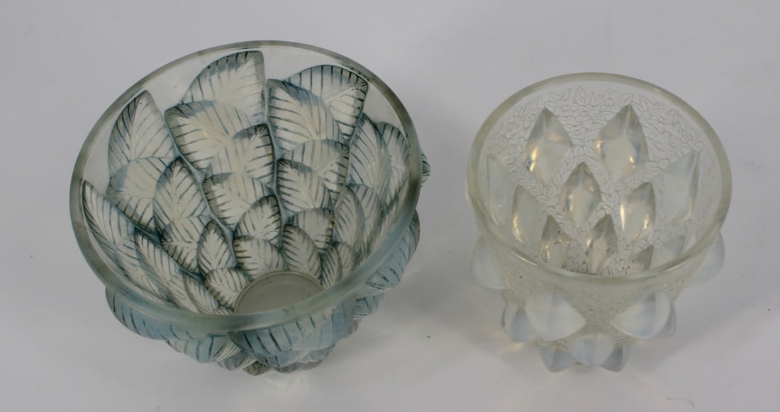 Two Pale Blue Lalique Vases Moissac & Rampillon - 3