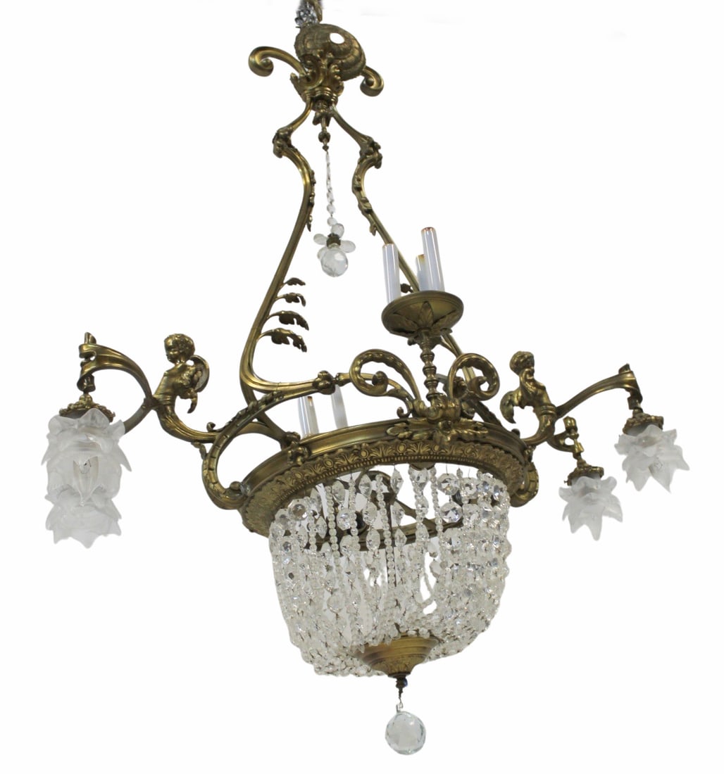 Large & Fine Quality Bronze & Crystal Chandelier (1 of 15)
