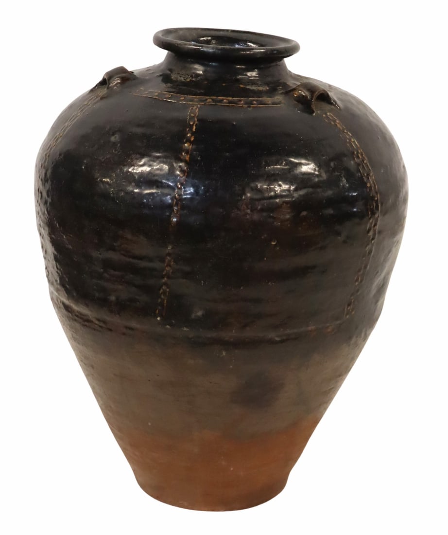 Large Glazed Terracotta Amphora Vase. (1 of 6)