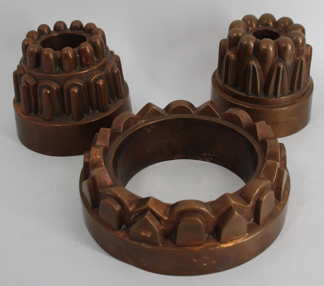 Group of Three Antique Copper Molds (1 of 5)