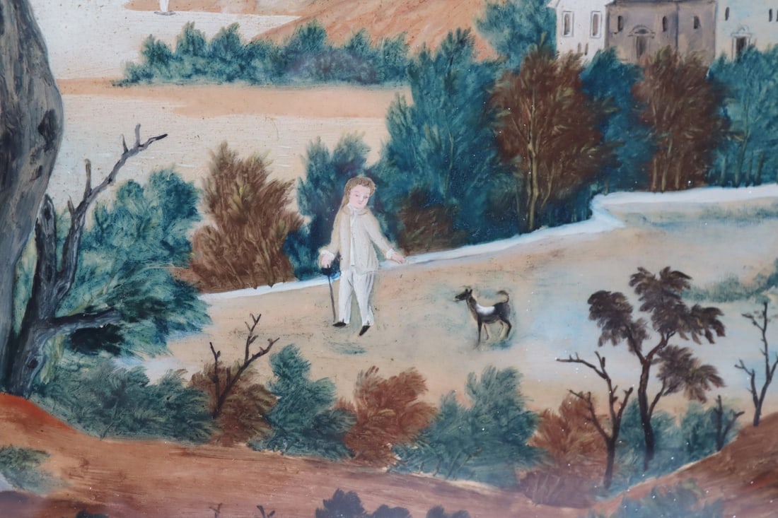 Chinese Export Reverse Painted Landscape Scene. - 5