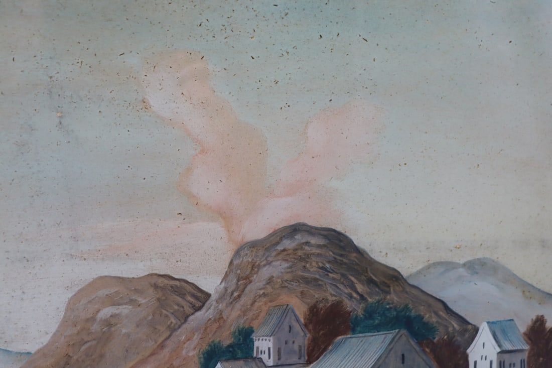 Chinese Export Reverse Painted Landscape Scene. - 6