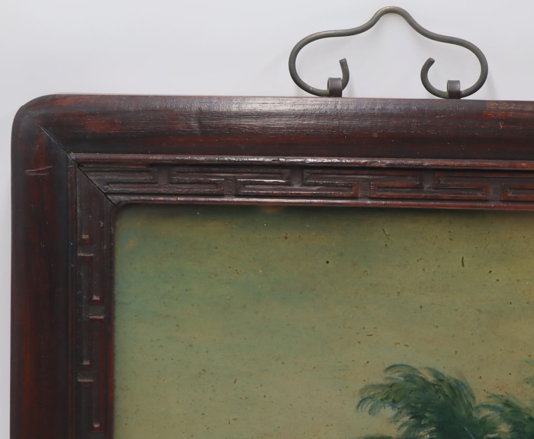 Chinese Export Reverse Painted Landscape Scene. - 8