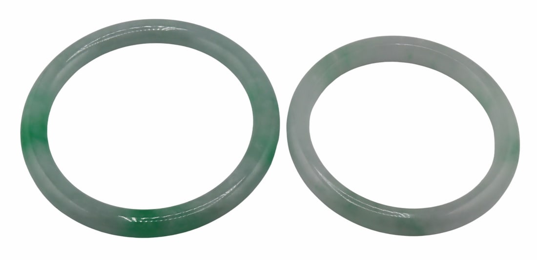 (2) Chinese Jade Bangle Bracelets. (1 of 7)