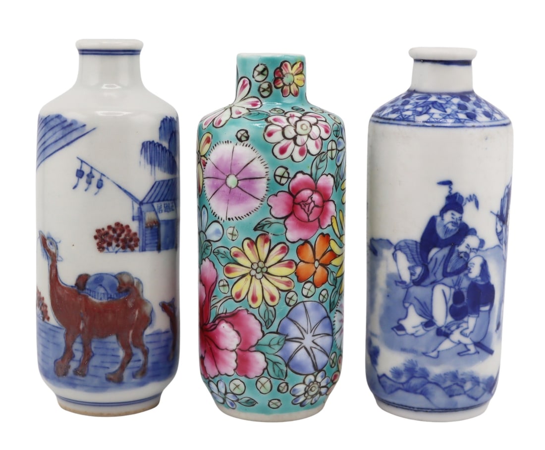 (3) Chinese Diminutive Enamel Vases. (1 of 14)
