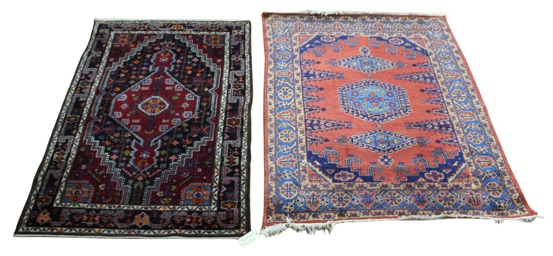 2 Vintage And Finely Hand Knotted Carpets. (1 of 11)