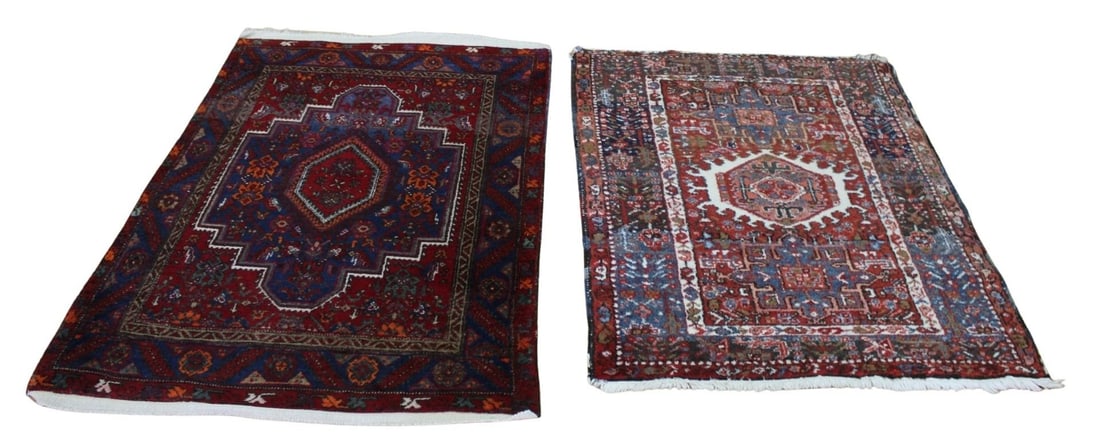 2 Vintage And Finely Hand Knotted Area Carpets. (1 of 10)
