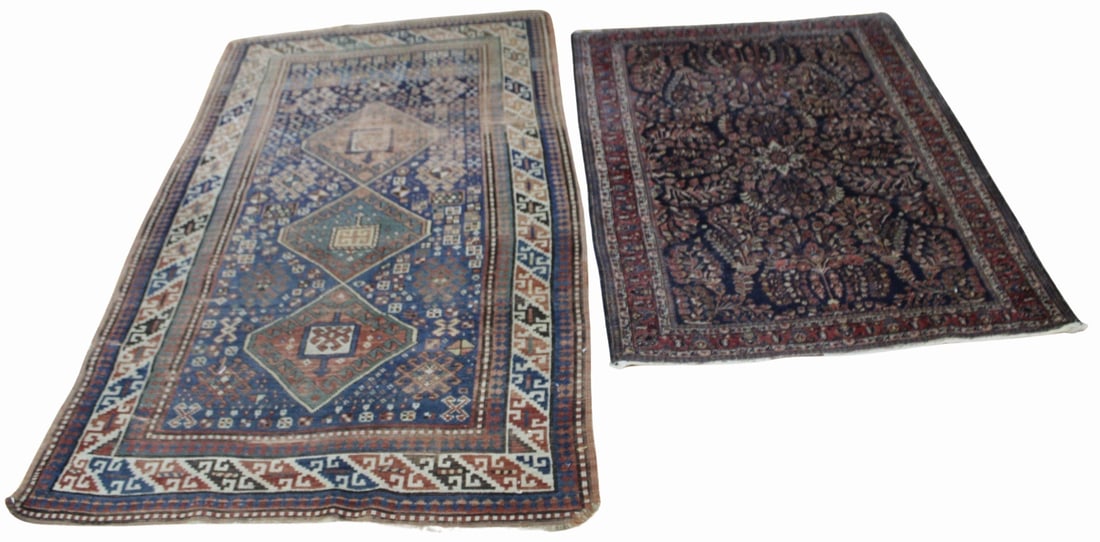 2 Antique and Finely Hand Knotted Carpets. (1 of 12)