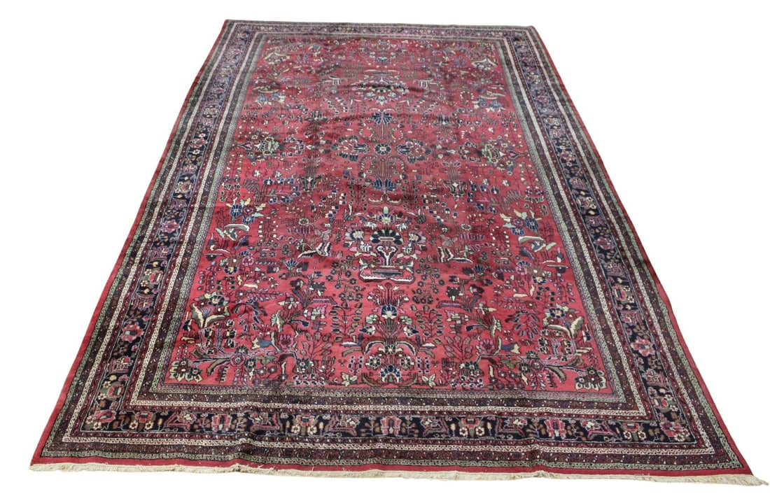 Vintage and Finely Hand Knotted Sarouk Carpet. (1 of 13)