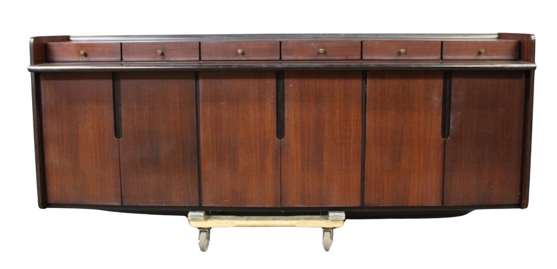 ASNAGHI FRANCO Midcentury Rosewood Sideboard.: Rosewood Sideboard by Asnaghi Franco for Asnaghi Industria Mobili, 1967 - Dimensions: 34.5" h x 95.5" w x 21" d
