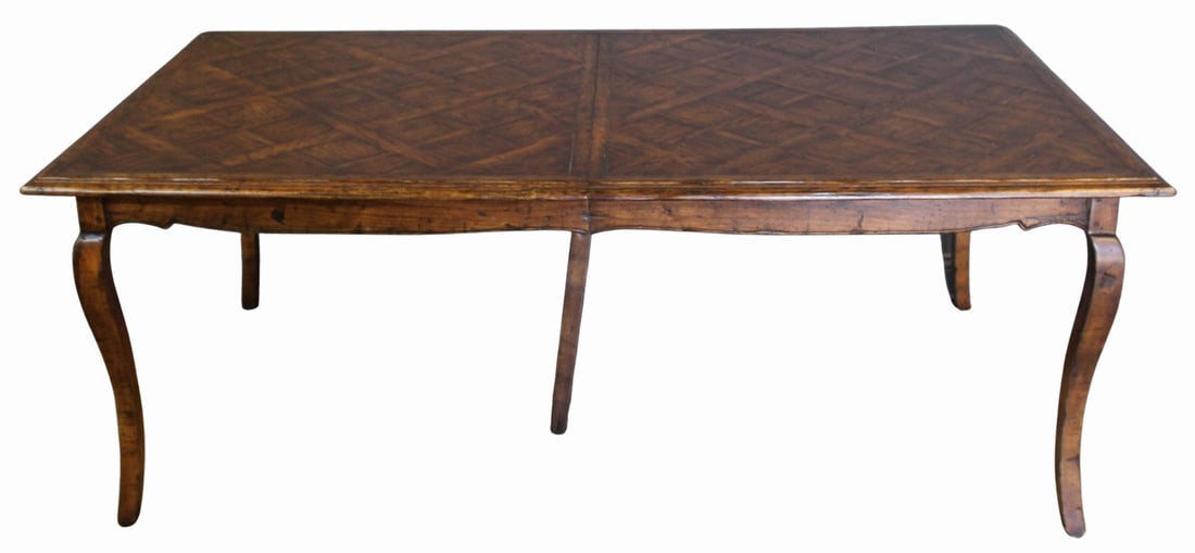 Vintage Parquetry Top Louis XV Style Dining Table (1 of 5)