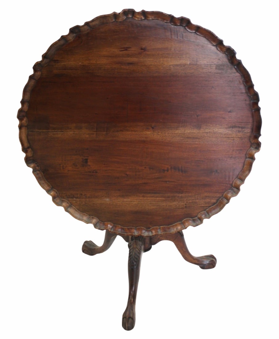 Antique Mahogany Tilt Top Table with Birdcage. (1 of 8)
