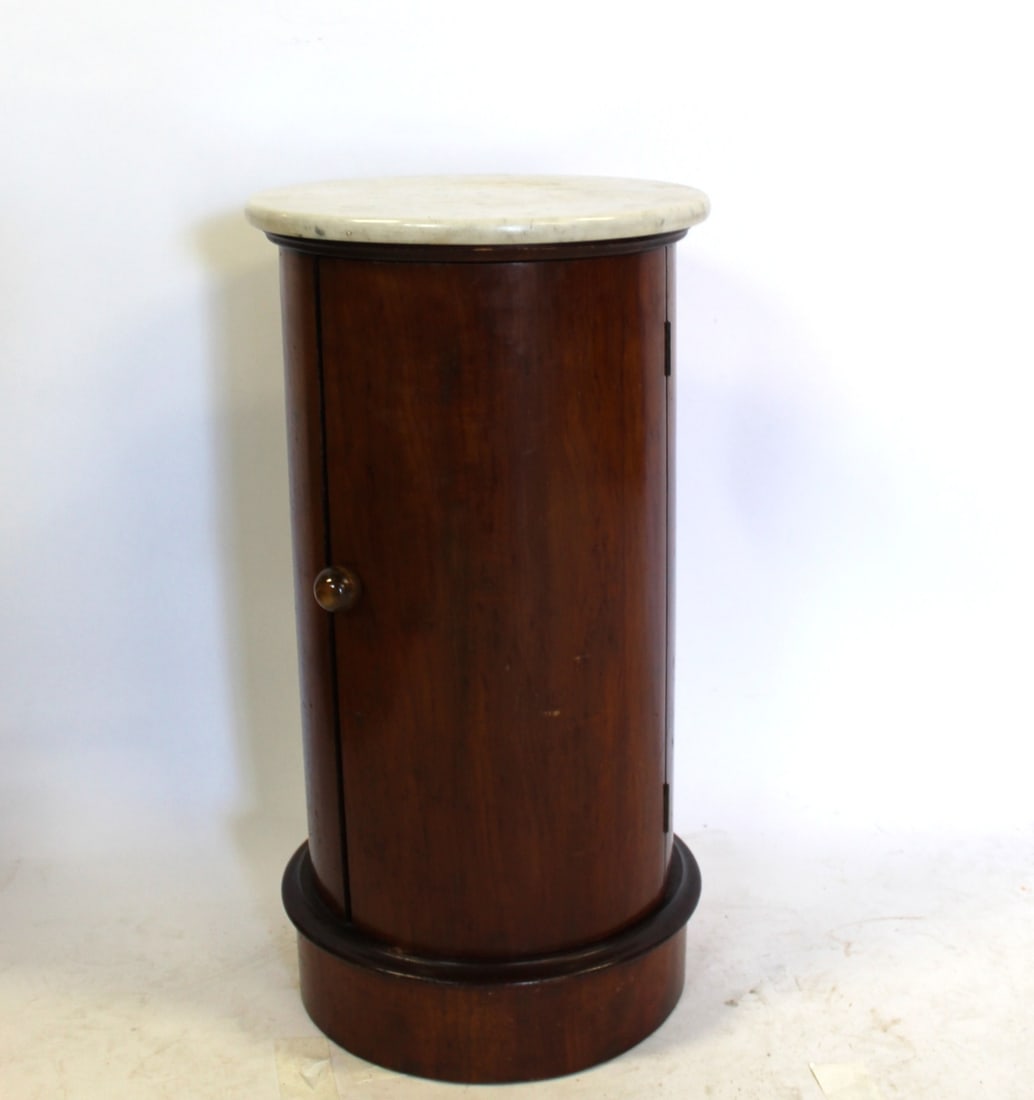 Antique Italian Marbletop Pedestal Cabinet. (1 of 2)