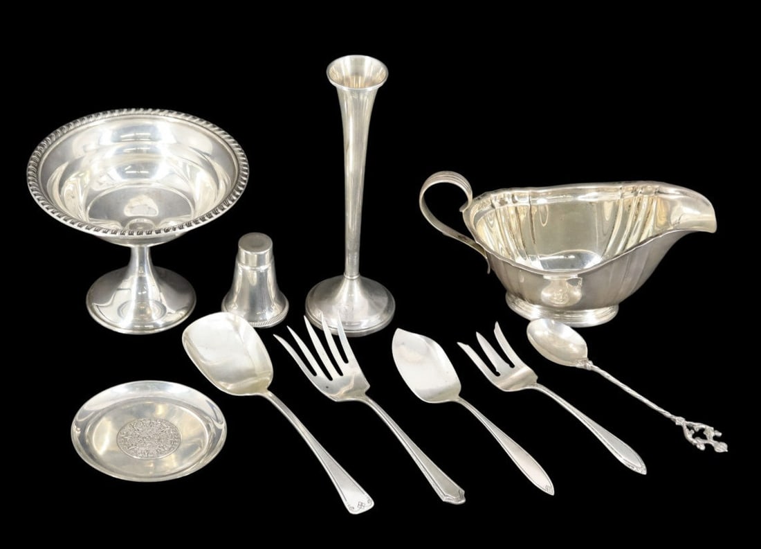 STERLING. Assorted Sterling Hollowware & Flatware. (1 of 17)