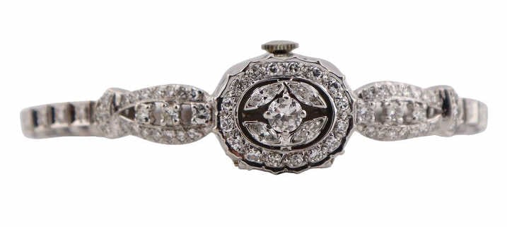 JEWELRY. 14kt Gold and Diamond Cocktail Watch. (1 of 10)