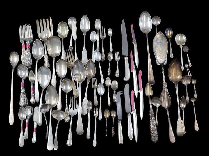 STERLING. Massive Sterling Flatware Hoard. (1 of 13)