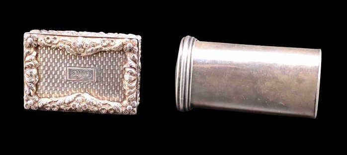 SILVER. (2) Assorted English Silver Vinaigrettes. (1 of 11)