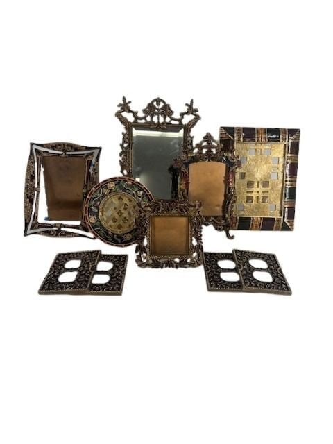 Grouping of Jay Strongwater and Edgar Berebi: Grouping of 2 Frames by Jay Strongwater (9.25"x7.25" and 6.75"d). together with 4 Frames by Edgar Berebi (11.50"x 7.5", 9" x 4.75", 6.50" x 8.125" and 5&qu