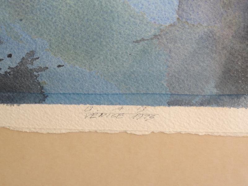 BENGSTON, Billy. 1973 Watercolor "Venice." - 4