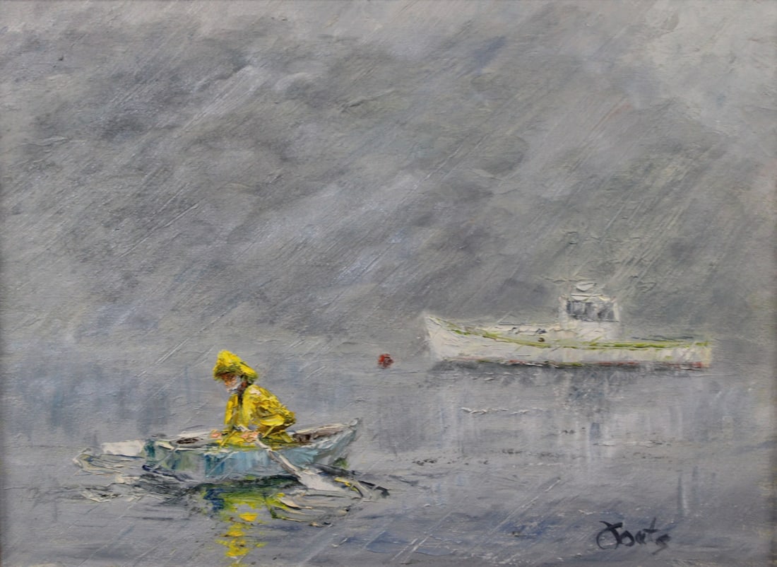 ILLEGIBLY Signed Oil On Canvas. (1 of 4)