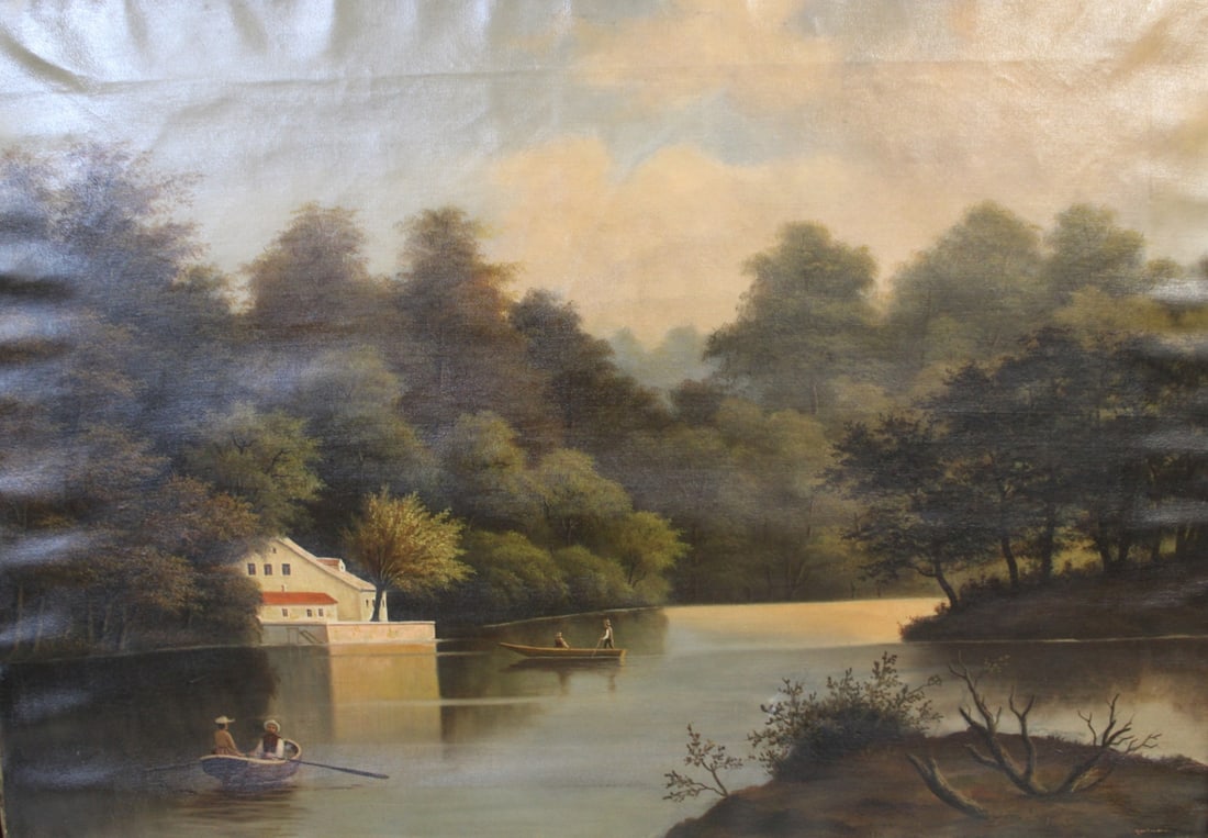 MARTIN ?. Signed Oil On Canvas.: Hudson river scene? Oil on canvas, signed lr rt. From a Bronxville NY estate. - Dimensions: 21" x 31" & Framed 30" x 39"