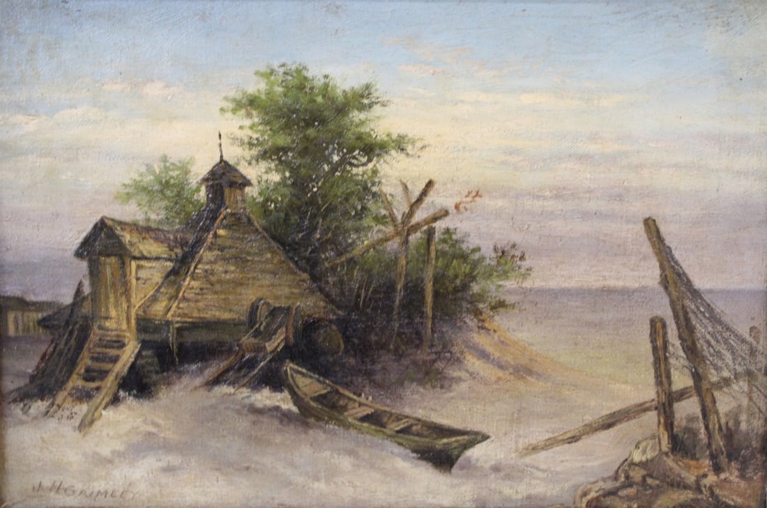 J.H. GRIMLEY Signed Oil On Canvas. (1 of 5)