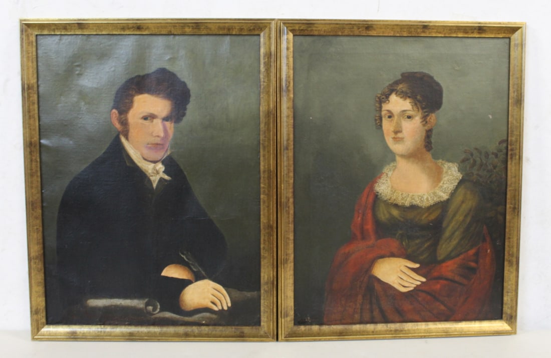 W.E.BREMER Signed & Dated Oils On Canvas .: 2 portraits , 1 signed and dated lr left and from a Ryebrook NY estate . - Dimensions: F34"x27" oil 27.5" x20"