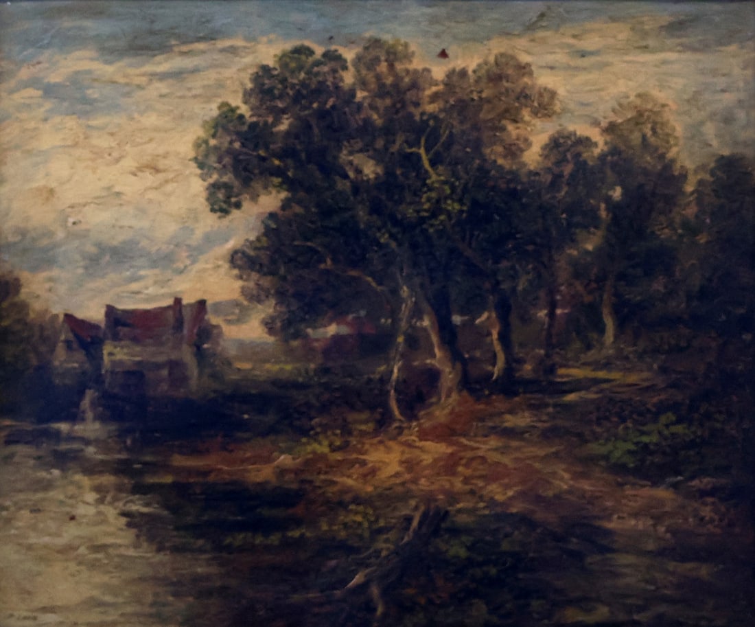 P. LARA Signed Oil On Board.: "On the storm". Oil on board signed lr left and on plaque, P. Lara. From a New Rochelle NY estate. - Dimensions: 15" x 18" & Framed: 23" x 26"