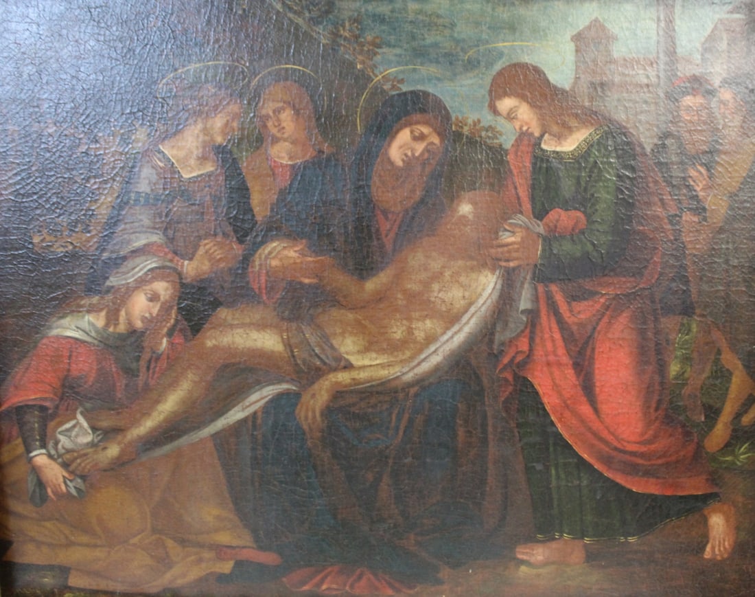 Antique Religious Old Master Oil On Canvas (1 of 7)