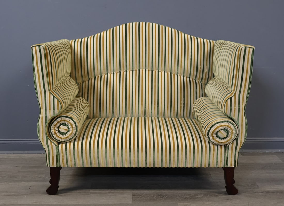 GEORGE SMITH High Back/Arm Settee. - 2