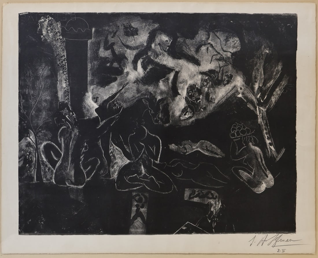ILLEGIBLY SIGNED (20TH CENTURY). (1 of 4)