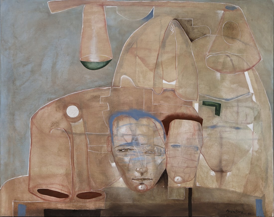 EDUARDO ARRANZ-BRAVO (SPANISH, 1943-2023).: 'Susana, Jardi'. 1990. Oil on canvas. Signed and dated lower right. Property from a Rye, NY collection. Dimensions: 28.5" h x 36" w. Frame: 30" h x 37.75" w.