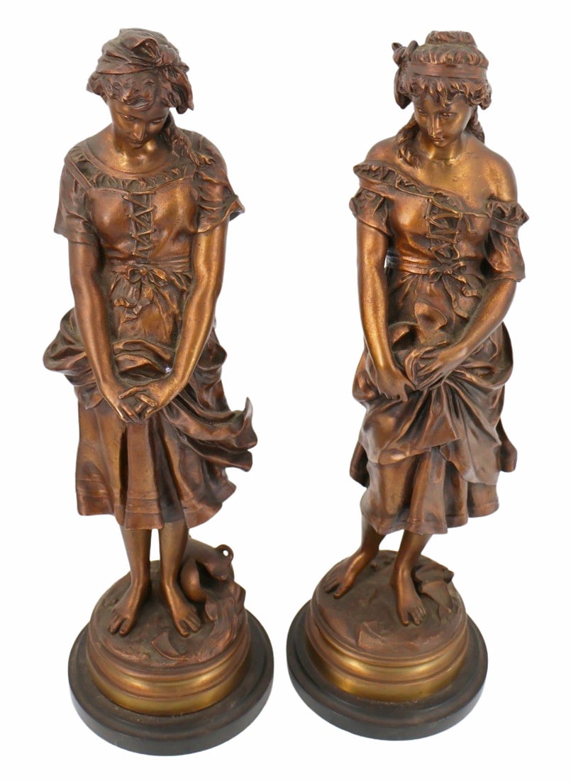 J.R.GERMAIN 2 Signed Gilt Bronze Sculptures. (1 of 9)