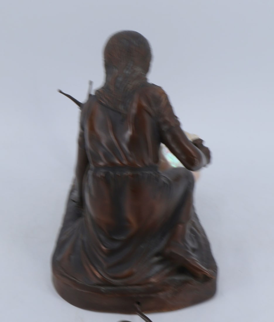UNSIGNED Bronze Figural Snail Lamp - 7