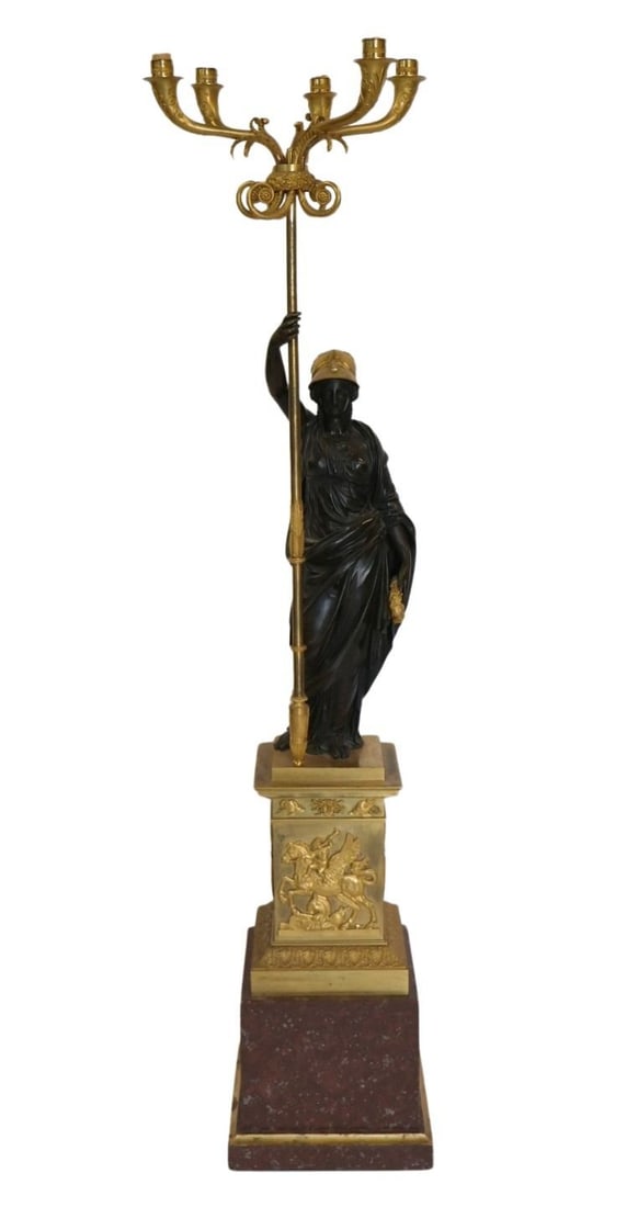 Large & Impressive Bronze: From a Great Neck LI estate - Dimensions: Bronze 50"H base 11" total 61"H