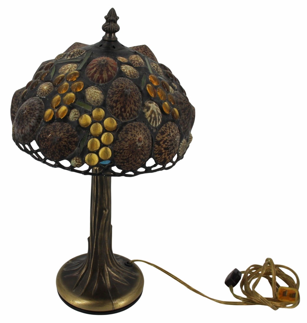 Small Richard HOOSIN Sea Shell Lamp Shade.: The shade signed at the top "94 Hoosin" and "PH263"(?). From a Bridgehampton, NY collection. - Dimensions: 5" h x 8.5" d.