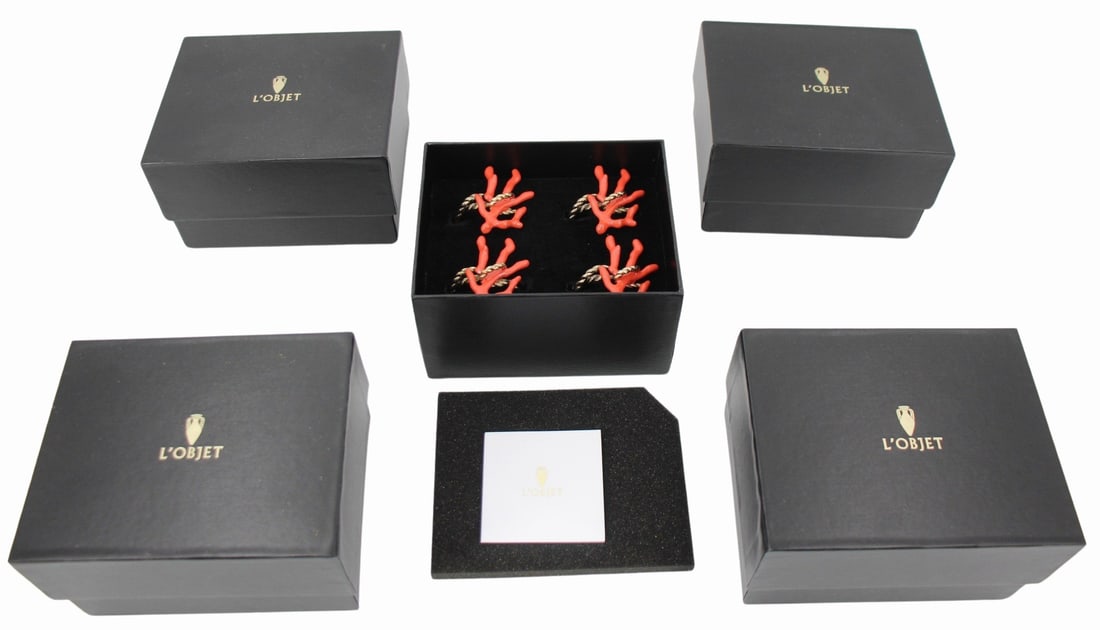5 Boxes (20 pcs) L'Objet Faux Coral Napkin Rings. (1 of 5)