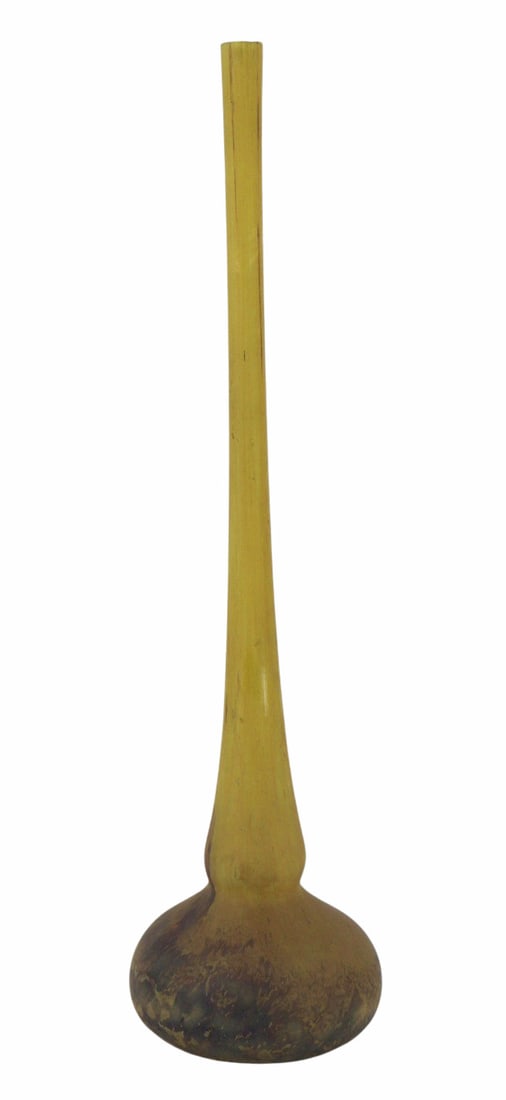 Tall Yellow Daum Nancy Art Glass Vase. (1 of 6)