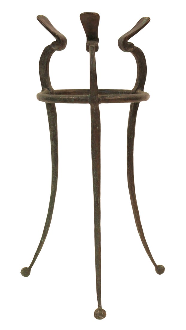 Grand Tour Patinated Bonze Plant Stand.: From a New Rochelle, NY estate. - Dimensions: 33" h x 19" w.