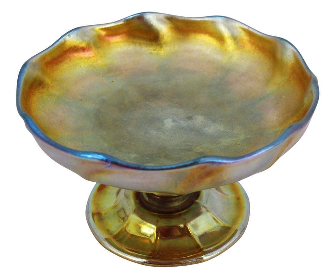 L.C.T. Tiffany Favrille Small Footed Dish. (1 of 8)