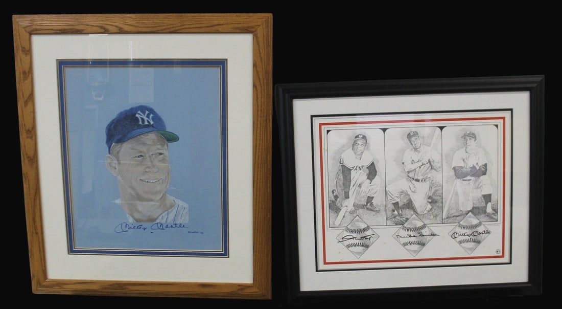Mickey Mantle Signed Litho & Willie, Mickey & Duke (1 of 9)