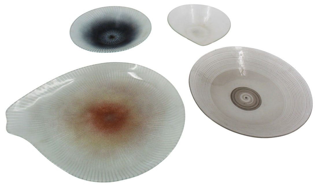 Four Maurice Heaton Glass Objects. (1 of 6)