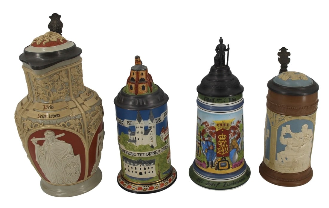 Collection of 4 Steins Including Mettlach & More. (1 of 17)