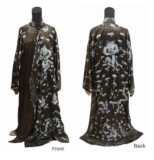 Chinese Silk Embroidered Dragon Robe. (1 of 14)