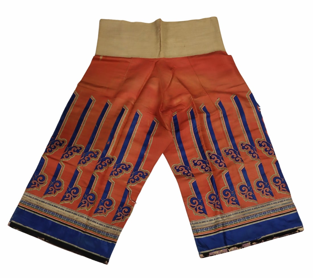 Pair of Chinese Silk Embroidered Pants. (1 of 14)