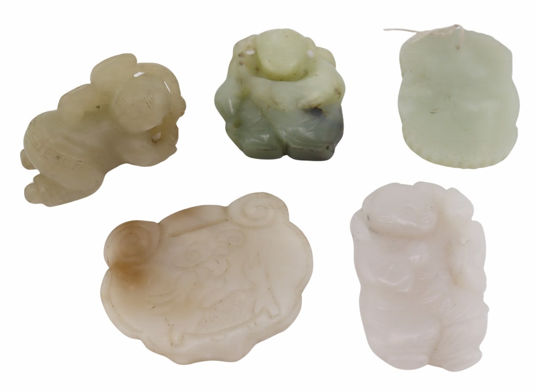 Collection of (5) Chinese Carved Jades.: From a Great Neck, NY estate.