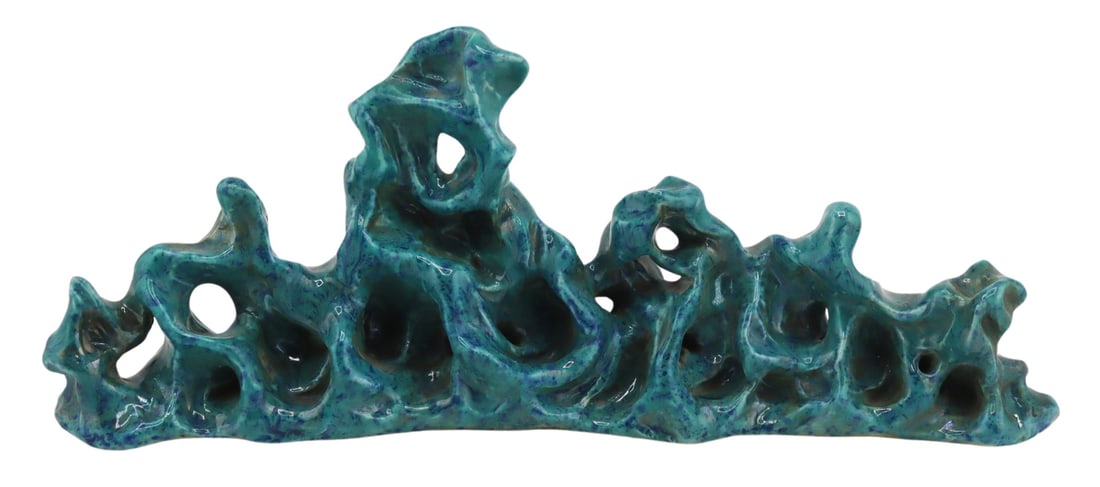 Chinese Robin's Egg Glazed Porcelain Brush Rest. (1 of 9)