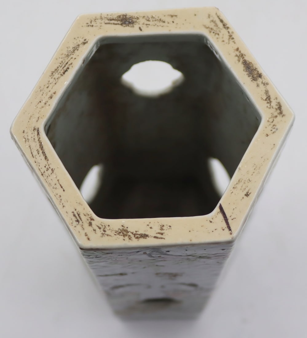 (2) Signed Chinese Hexagonal Pierced Hat Stands. - 16