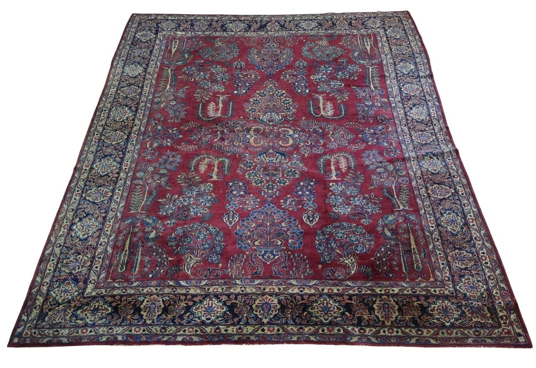 2 Antique And Finely Hand Knotted Sarouk Carpets. (1 of 13)