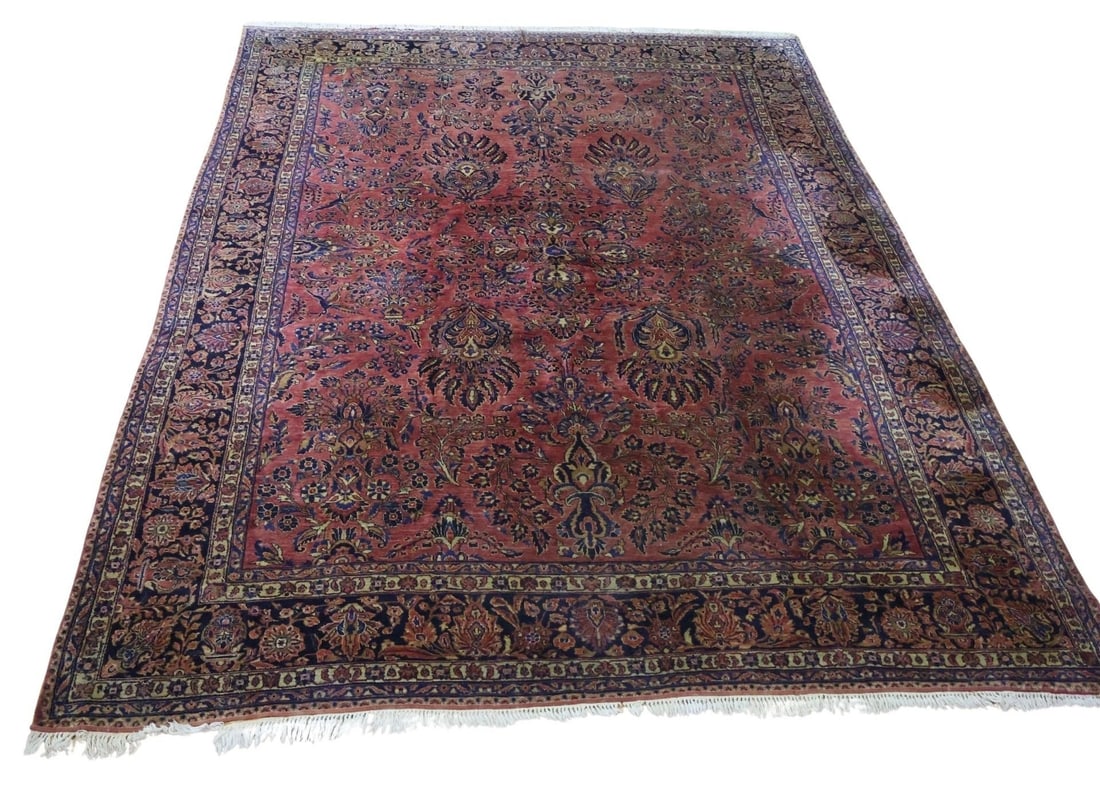 Antique And Finely Hand Knotted Sarouk Carpet. (1 of 10)